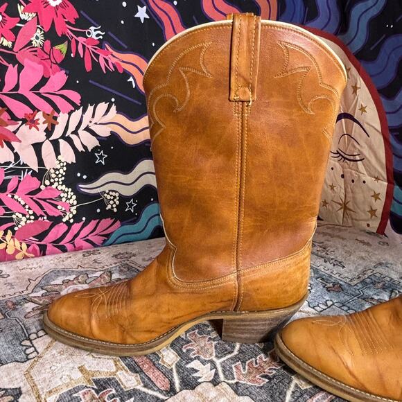 Vintage Dingo Cowboy Boots Acme Made in USA Leather Cowgirl Women's Size 11 - Picture 11 of 16